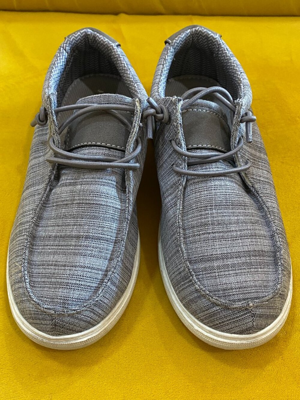 Nordstrom Rack Boys Gray Textile Moc Toe Boat Shoes Size 1M